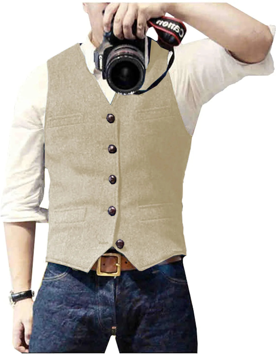 Men's Wool Herringbone Tweed Suit Vest – Formal Waistcoat
