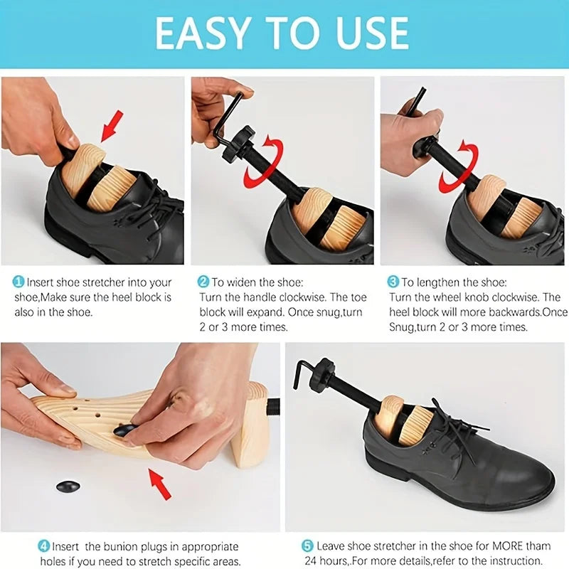 1Pc Shoe Stretcher Women and Men's Shoe Widener  Wooden Expander for Wide Feet, Bunions or Calluses Wooden Shoe Stretcher