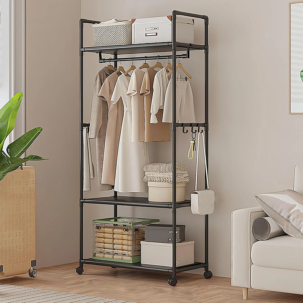 Rolling Garment Racks for Hanging Clothes Standing Clothes Rack Clothes Rack For Hanging Clothes Holds Hats Scarves And Ties