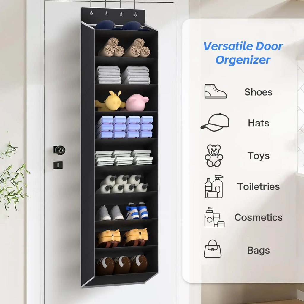 10 Tiers Large Over the Door Shoe Organizer Hanging Shoe Rack with Deep Pockets for Storage Door Storage Solution