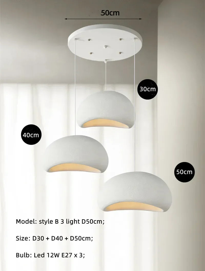 Wabi-Sabi LED Pendant Light – Modern Resin Chandelier for Living & Dining Rooms