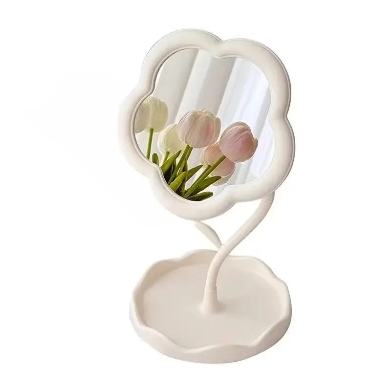 Flower-Shaped Desktop Dressing Mirror – 3 Colors