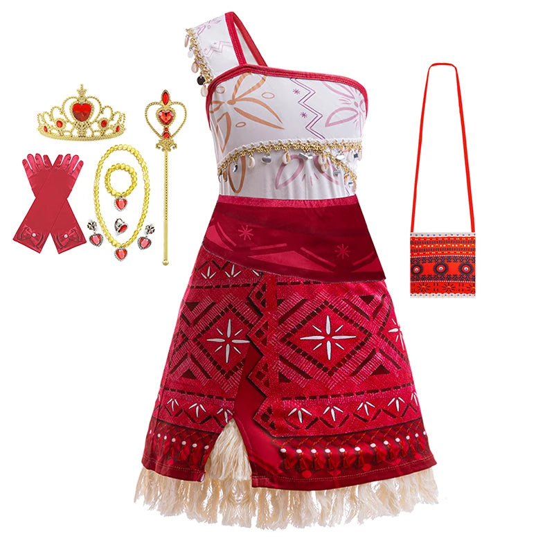 Girls' Moana 2 Princess Costume Dress – 10 Styles, 2T–12T