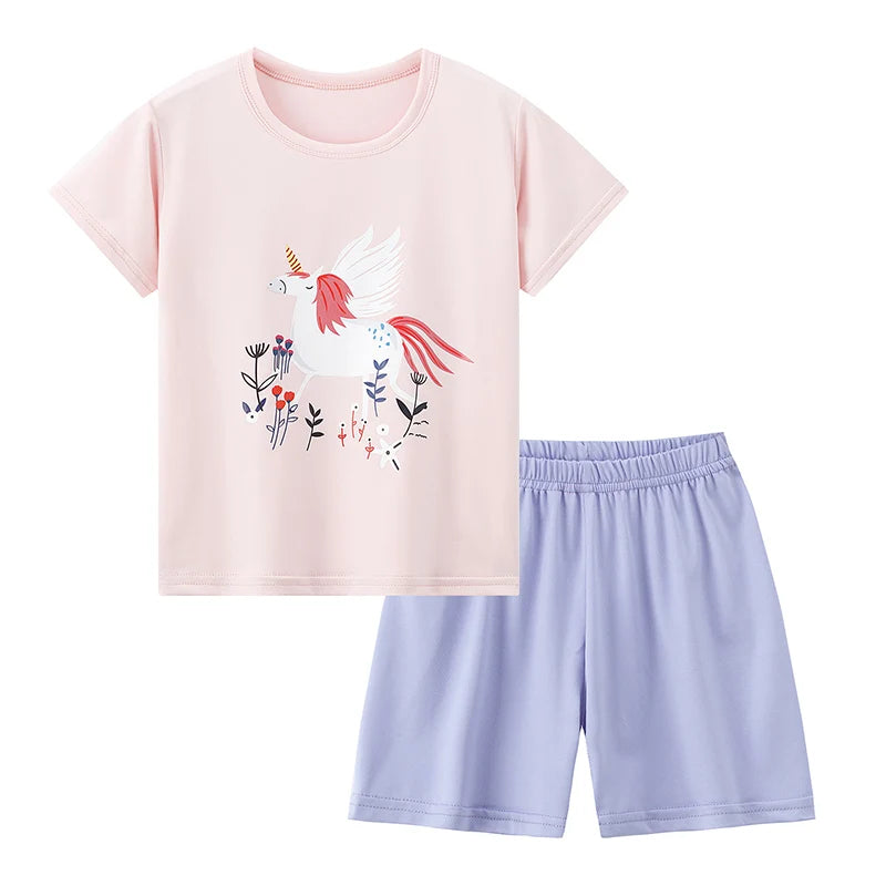 Kids' Character Print Short-Sleeve & Shorts Set – 14 Designs