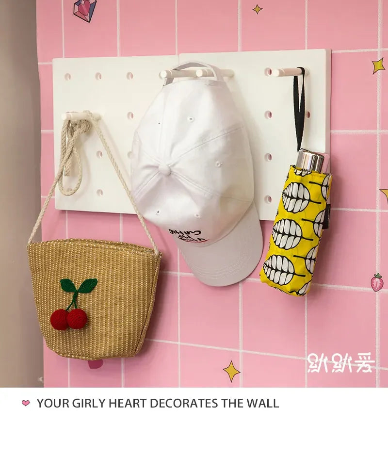 Pegboard Wall Storage Rack – Kitchen & Bedroom Organizer