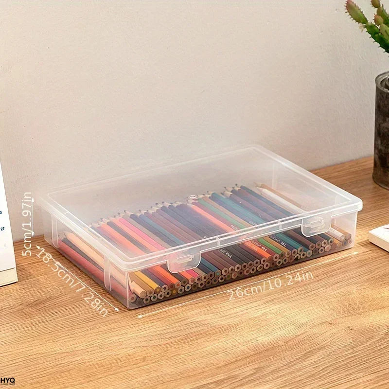 Clear Plastic High-Capacity Pencil Case – S & M Sizes