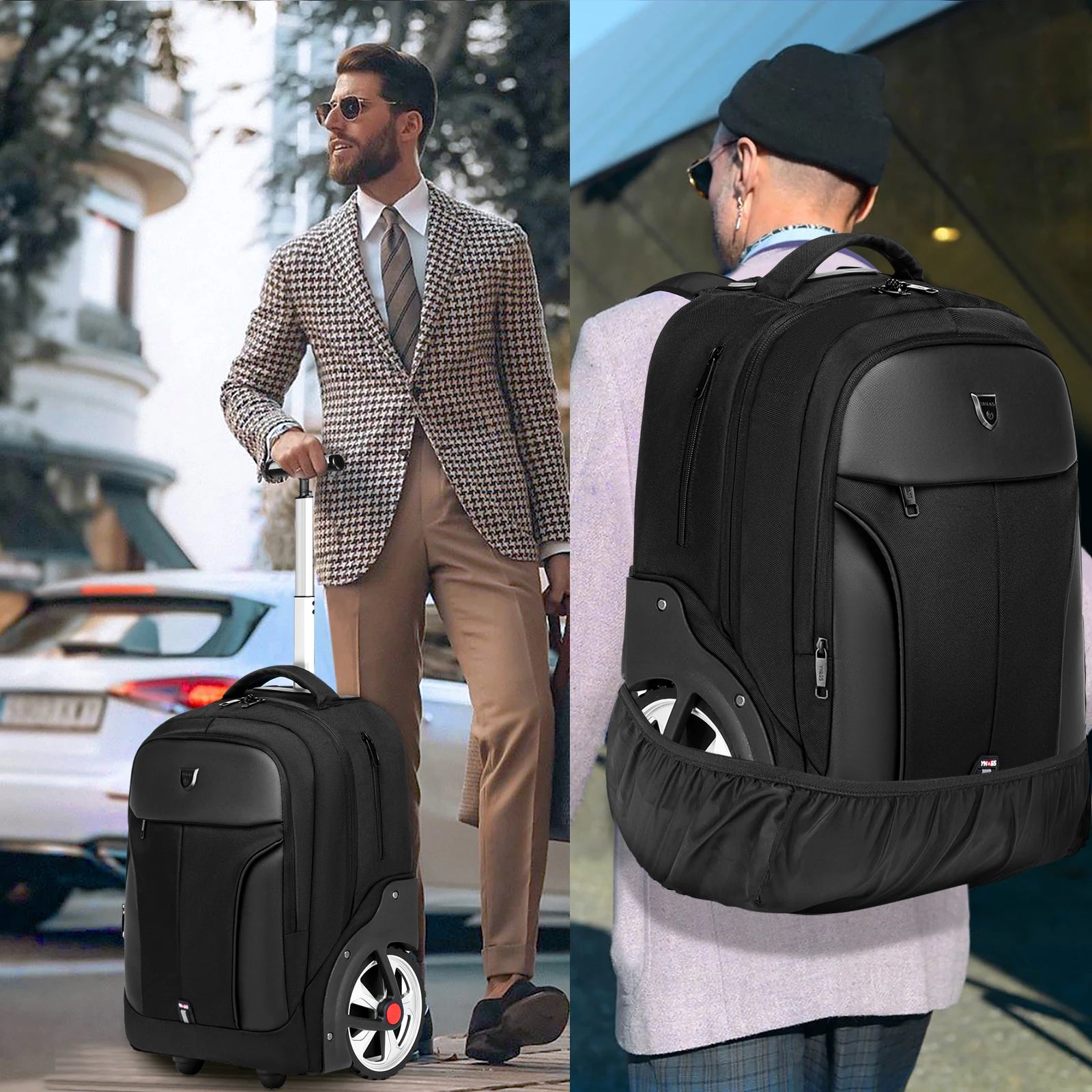 20 inch Rolling Luggage Backpack With Wheels Travel Suitcases Large Capacity Trolley Bags Multifinonal Laptop Carry on Backpack