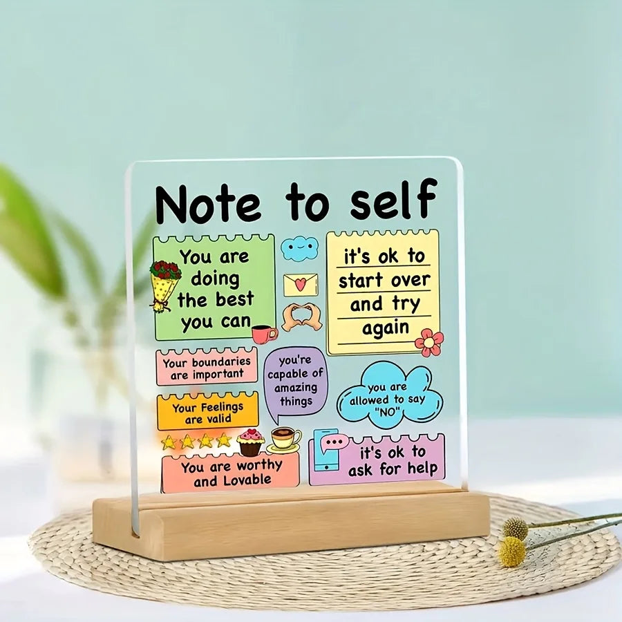 Acrylic Positive Affirmation Sign – Self-Love Desk Decor