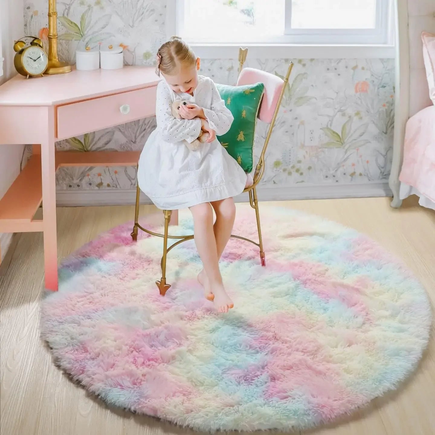 Super Soft Plush Round Rug – Fluffy Pile Floor Mat