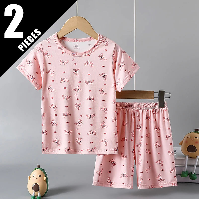 Kids' Character Print Short-Sleeve & Shorts Set – 14 Designs