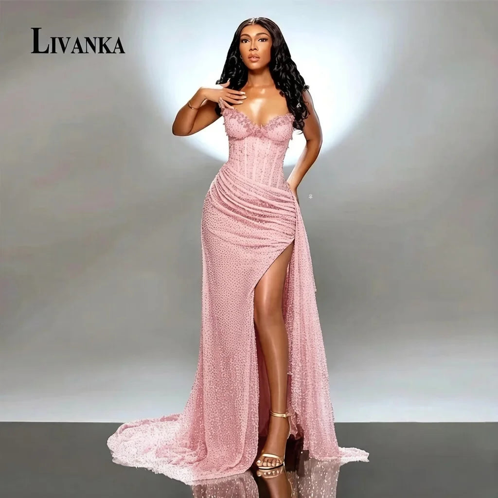 Beaded Sweetheart Mermaid Evening Gown