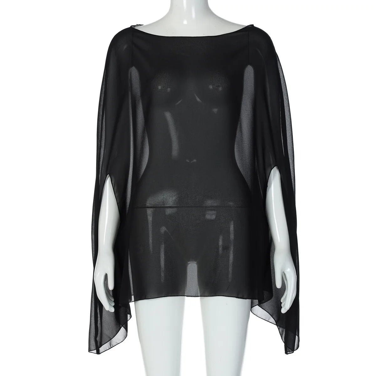 See-Through Chiffon Night Club Cover-Up Blouse