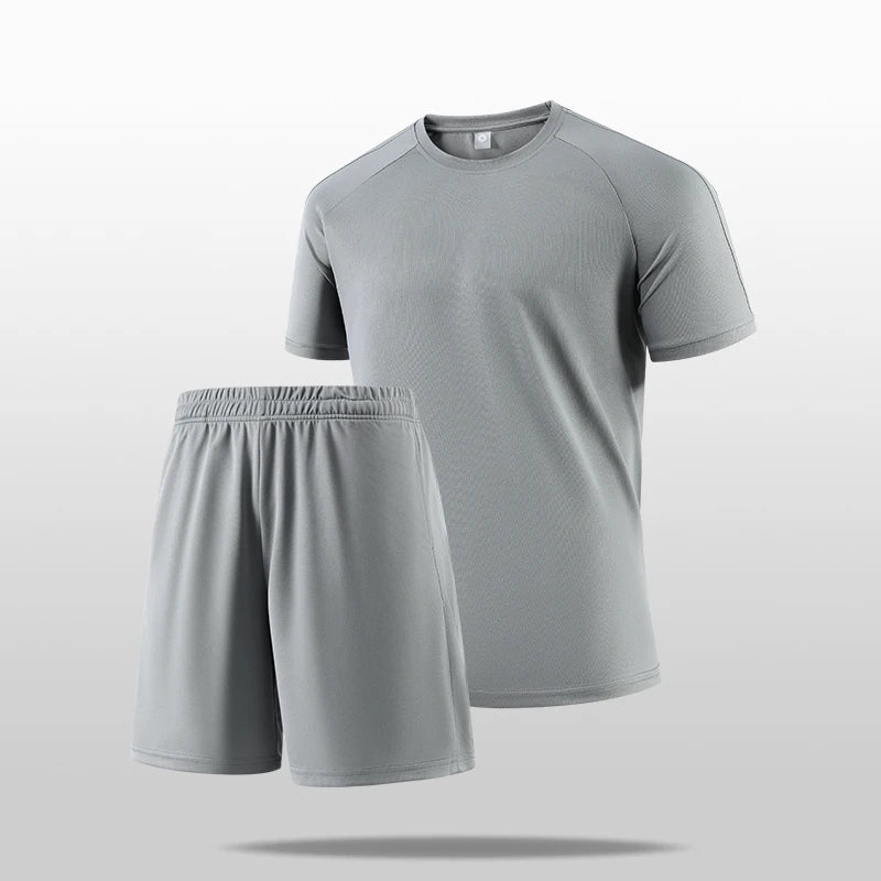 Men Sport Set – Short-Sleeve Top & Shorts, 4 Colors
