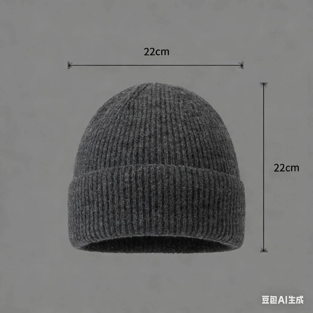 Autumn  Winter Short Warm Melon Hat Men Knitted Round Top Brimless Cold Hat Women Street hip-hop Wool Beanie