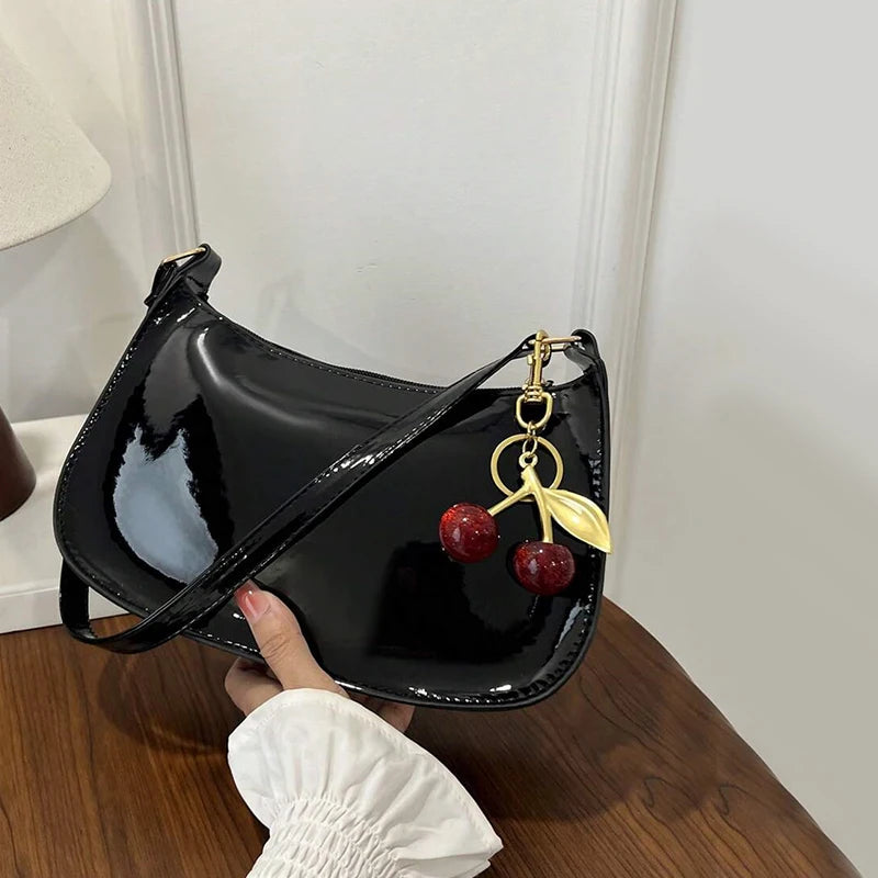 Cherry Charm PU Underarm Bag