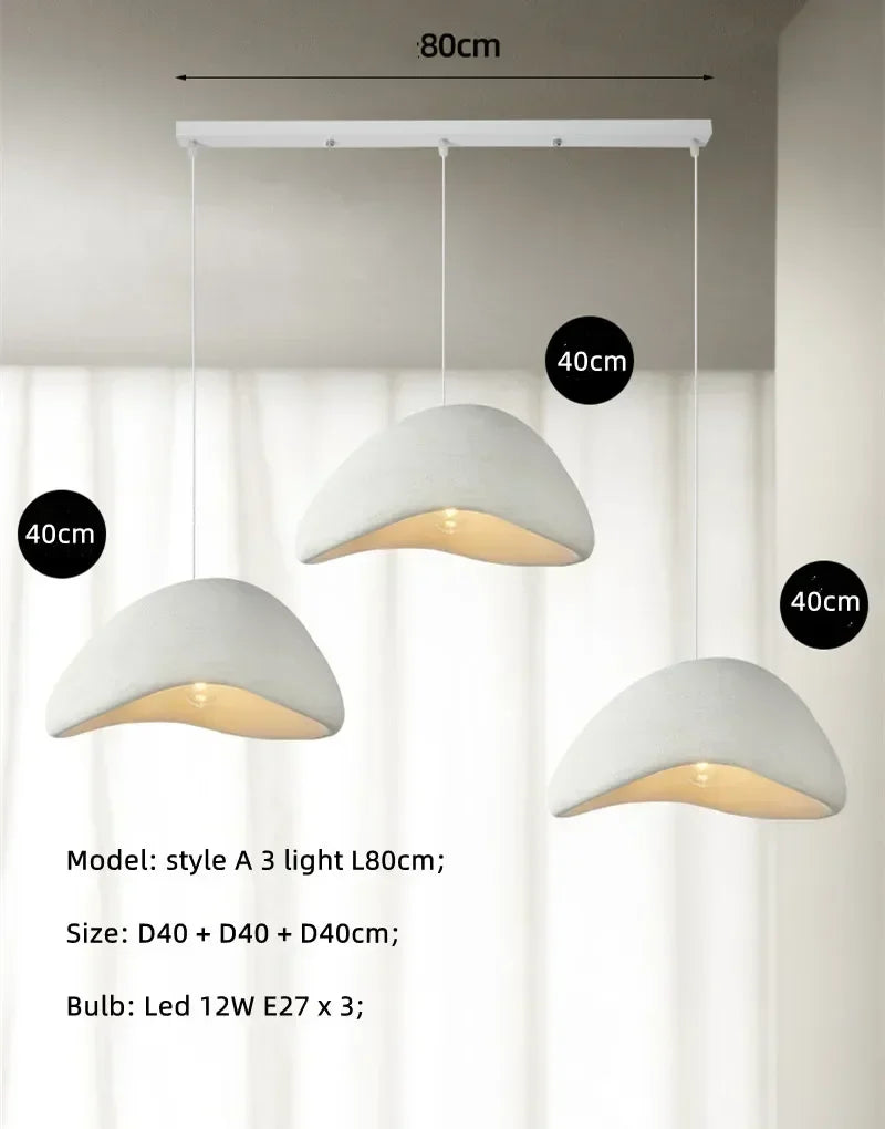 Wabi-Sabi LED Pendant Light – Modern Resin Chandelier for Living & Dining Rooms