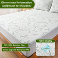 1p Cooling Bamboo Fiber Fitted Sheet, Breathable Mattress Protector Cover  with Deep Pocket for Summer