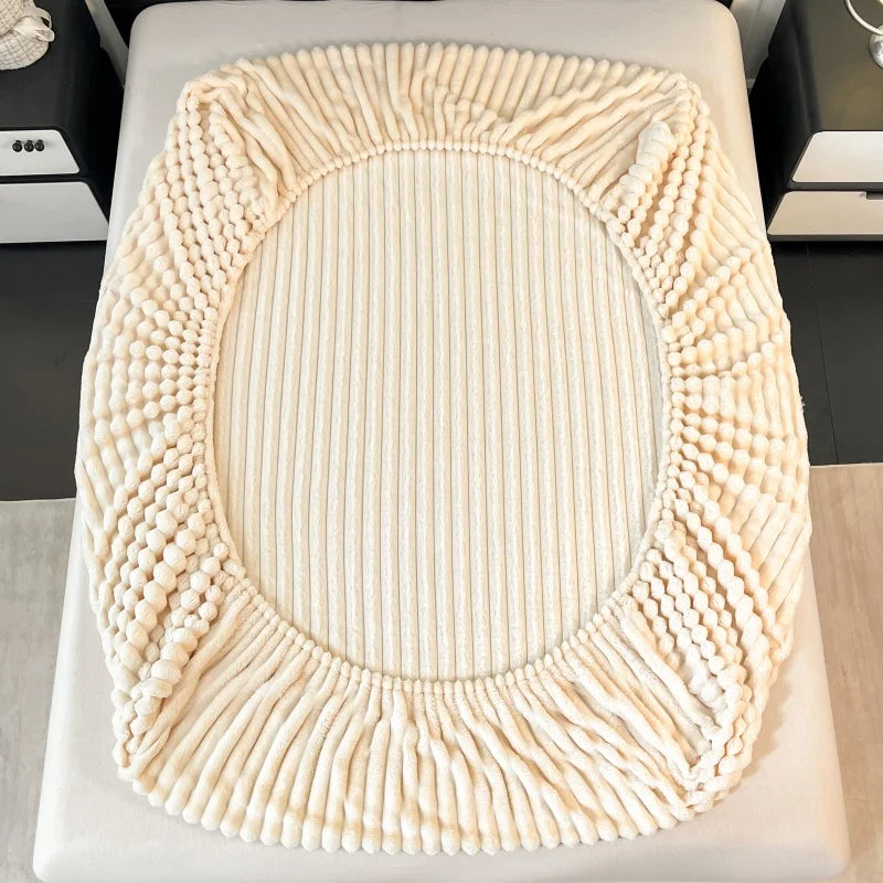 Thickened Keep Warm Autumn Winter Fitted Bed Sheet Set or Only 1 Pcs Fitted Sheets Queen Soft Thicken King Size Mattress Cover