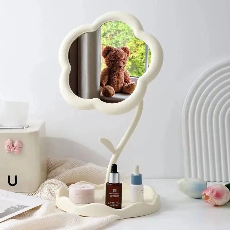Flower-Shaped Desktop Dressing Mirror – 3 Colors
