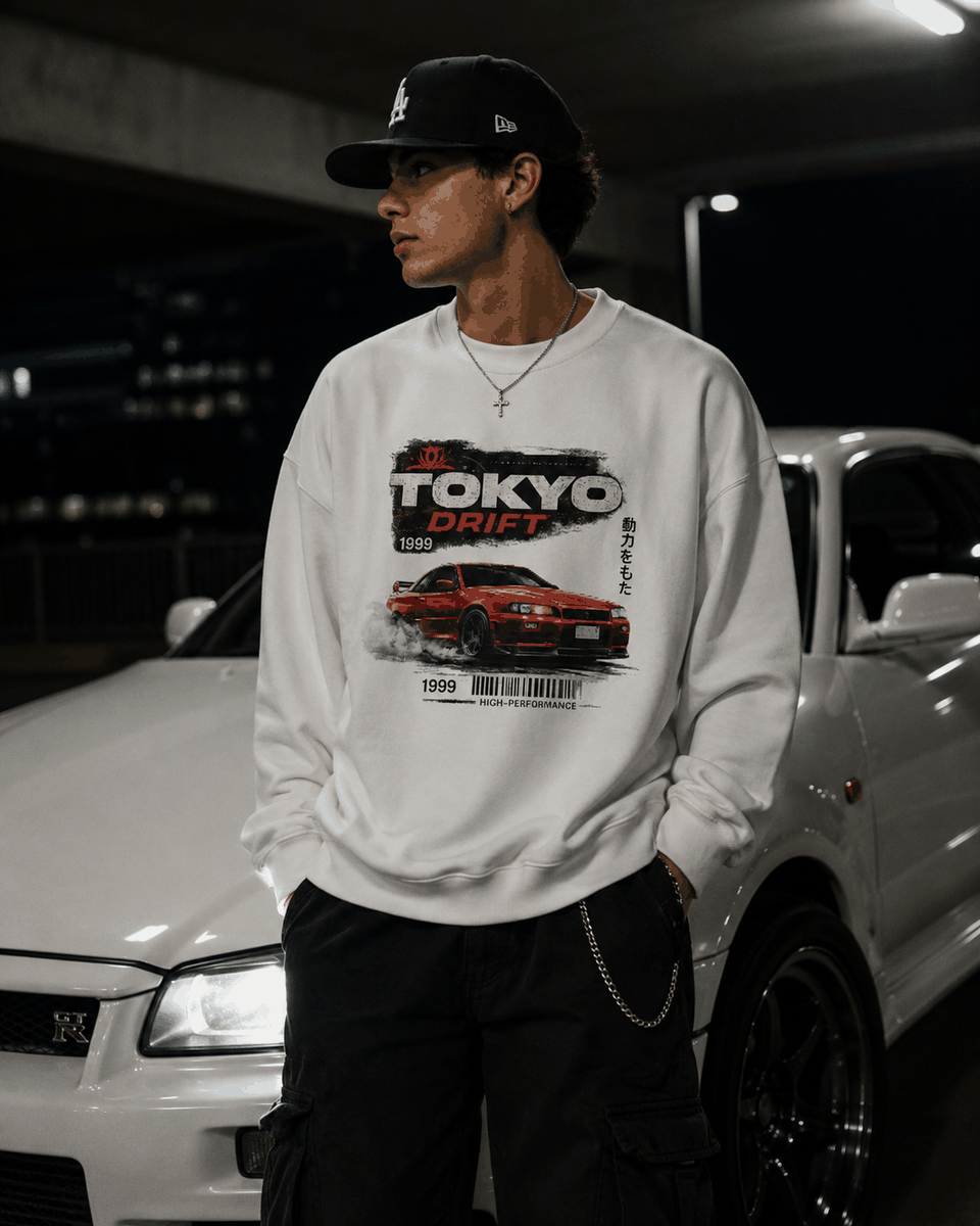 Tokyo Drift Retro Car Men's Sweatshirt